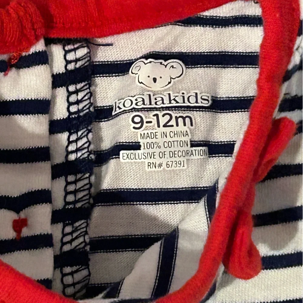 Koala Kids | Love and Hearts Navy and White Striped Matching Set - Picture 4 of 7
